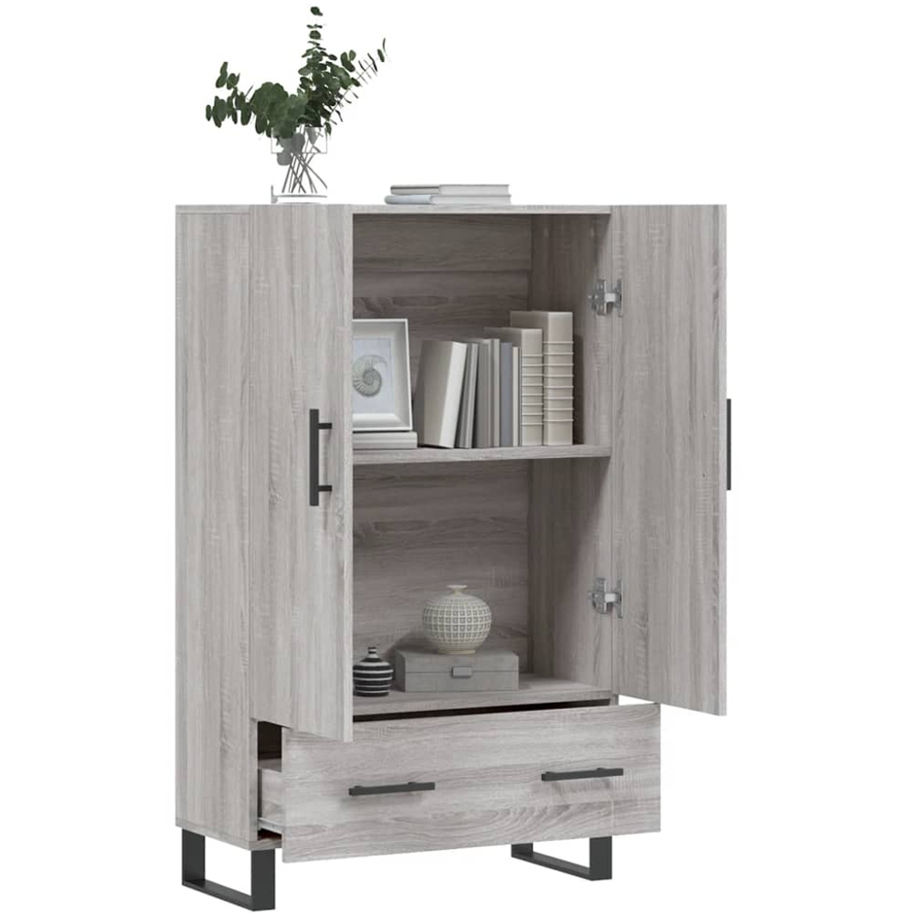 vidaXL 2 Door Single Drawer Grey Sonoma Highboard Image 4