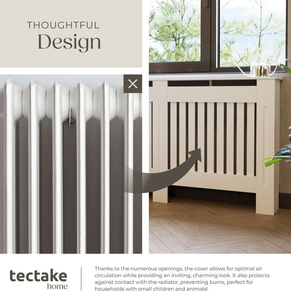 tectake Vila Wooden Louvre Radiator Cover 19 x 152 x 82cm Image 6