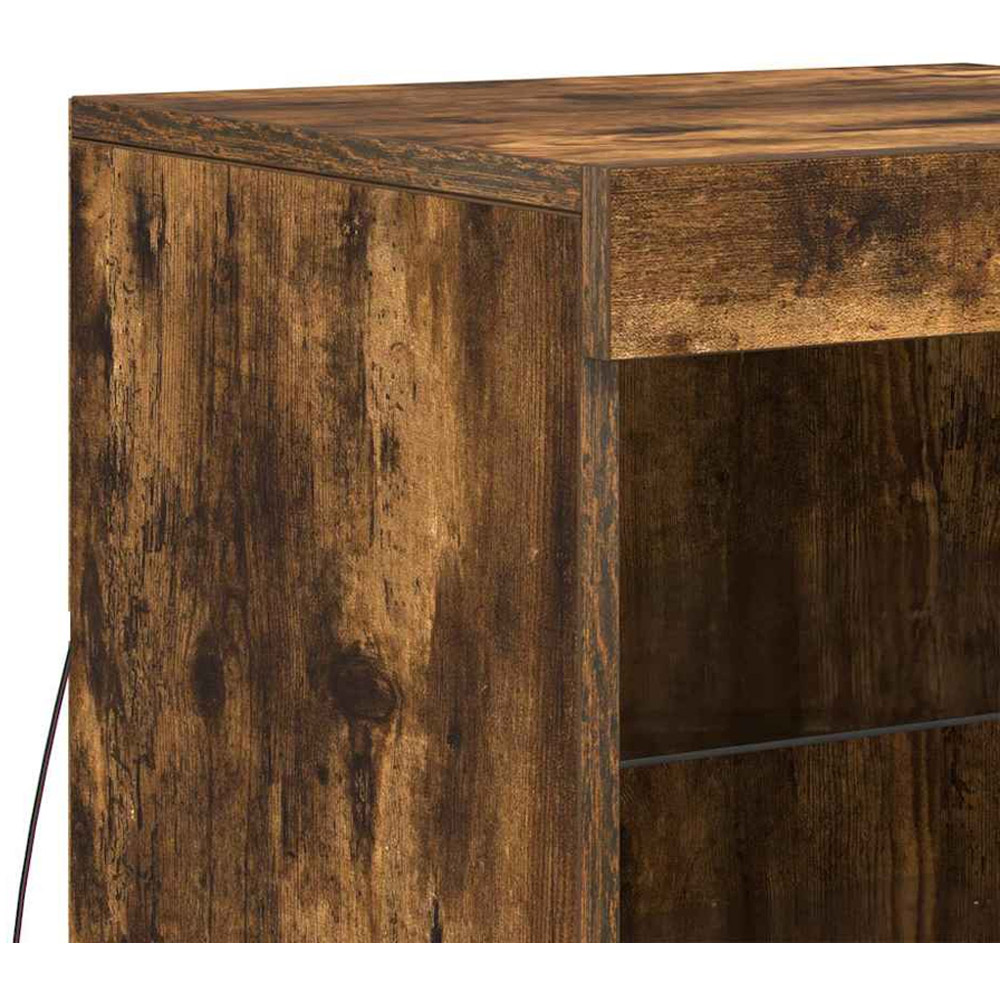 vidaXL 4 Shelf Smoked Oak Sideboard with RGB LED Lights Image 9
