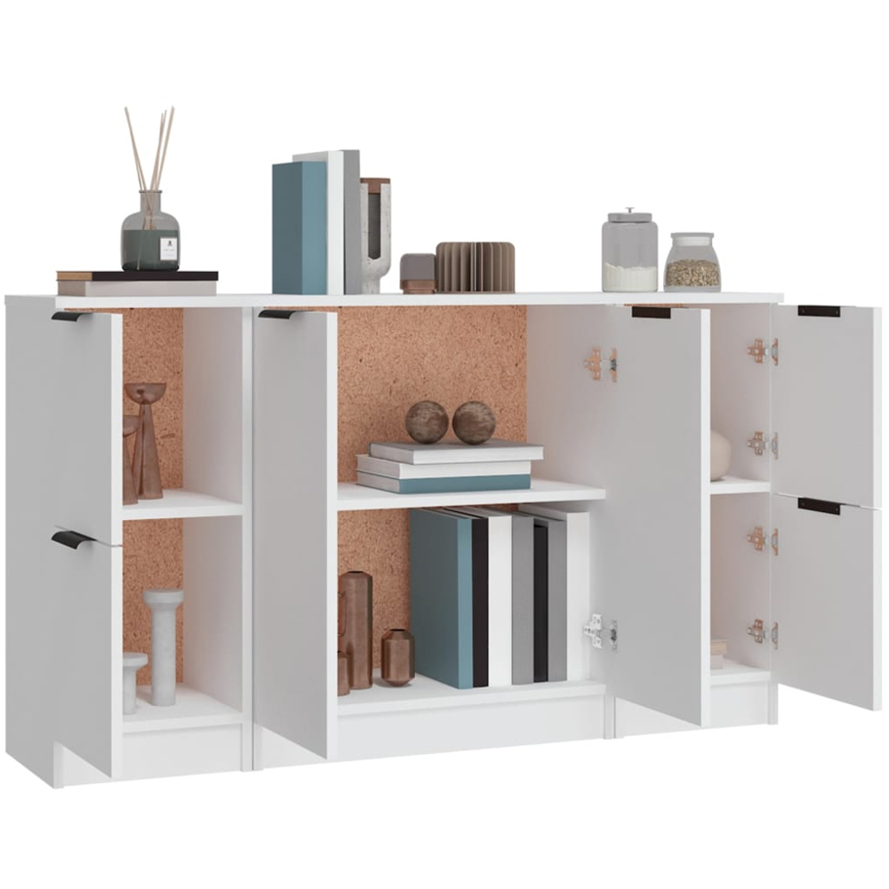 vidaXL 6 Door White Sideboard 3 Piece Image 4