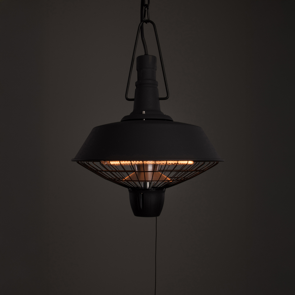 Sunred Indus Bright Black Hanging Patio Heater 2100W Image 8