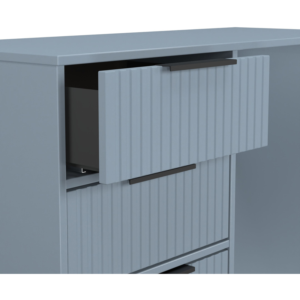 Crowndale Fluted 4 Drawer Denim Blue Vanity Dressing Table Ready Assembled Image 6