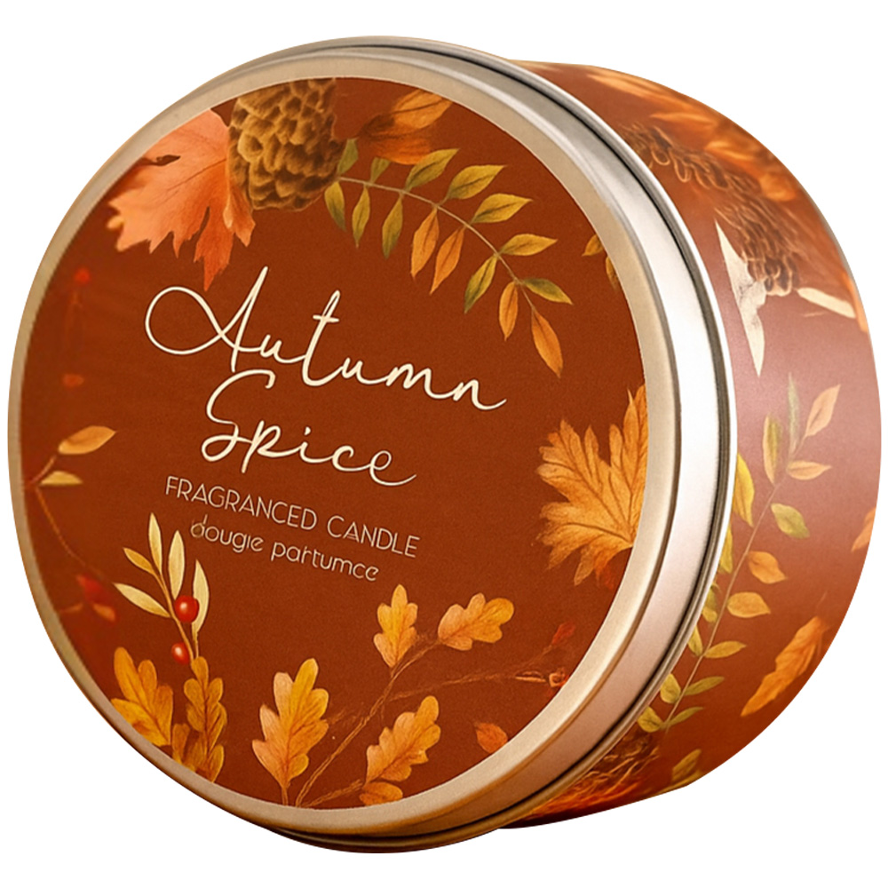 Garden Mile Red Scented Autumn Tin Candle Image 1