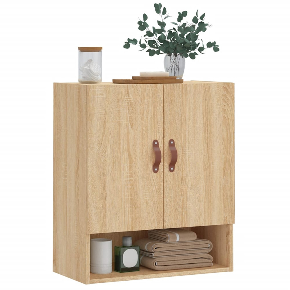vidaXL 2 Door Single Shelf Sonoma Oak Wall Cabinet Image 3