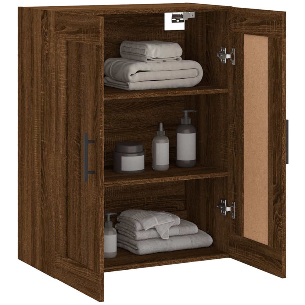 vidaXL 2 Door Brown Oak Wall Mounted Cabinet Image 5