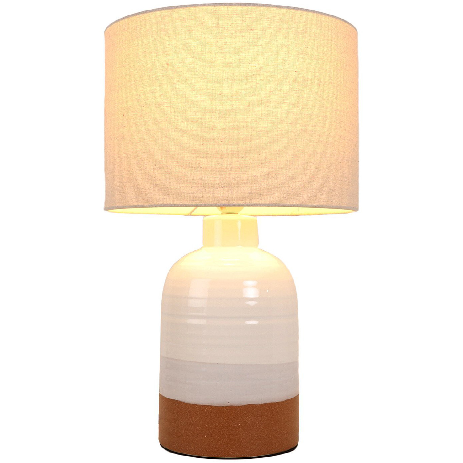 White and Amber Rustic Table Lamp Image 3