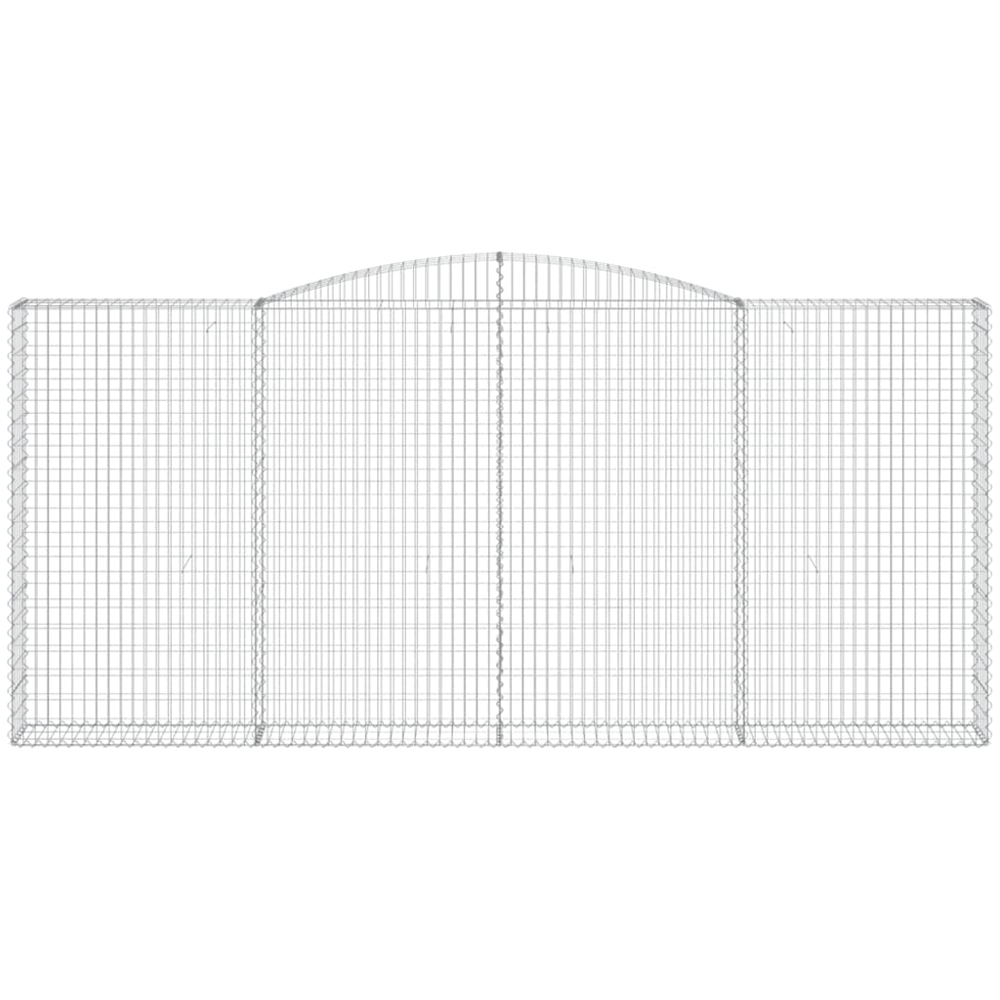 vidaXL Silver Galvanised Iron Arched Gabion Basket 400 x 30 x 180/200cm Image 2