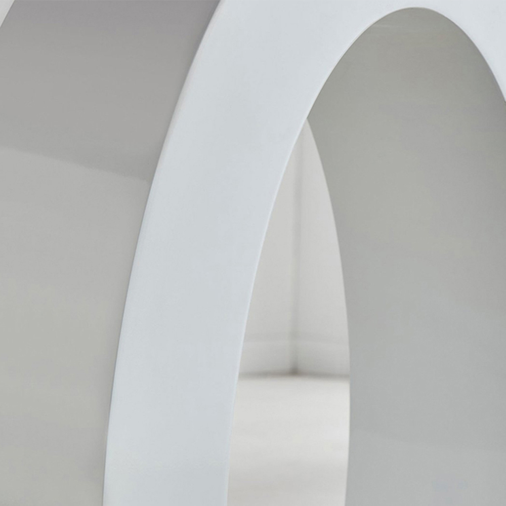 Furniturebox Lucia Fortana 6 Seater Round Dining Set Grey Gloss Cappuccino Beige and Chrome Image 5