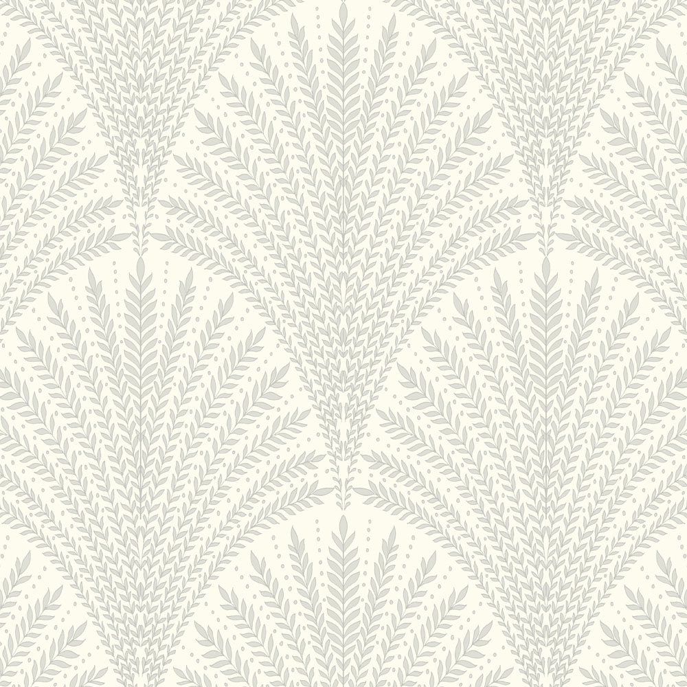 Hoopla Walls Elegance Leaf Fan Grey Wallpaper Image 1