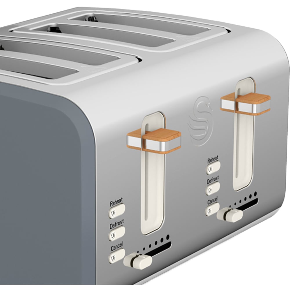Swan ST14620GRYN Grey 4 Slice Nordic Toaster Image 3