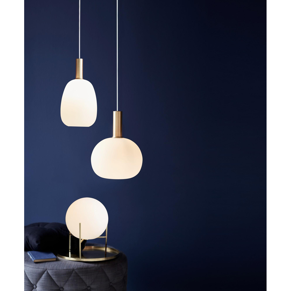 Nordlux Alton Opal White Glass Shade Brushed Brass Table Lamp Image 5