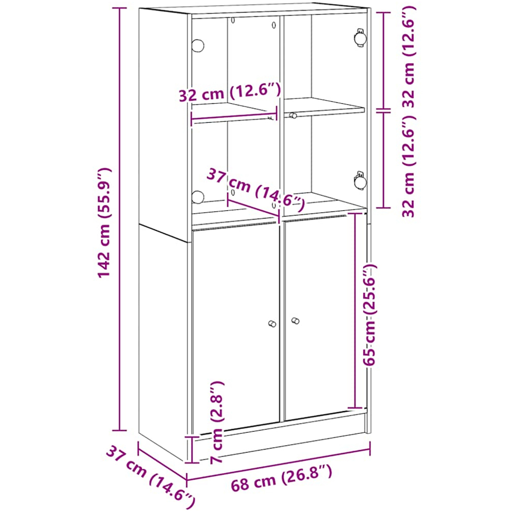 vidaXL 4 Door Artisan Oak Highboard Image 9