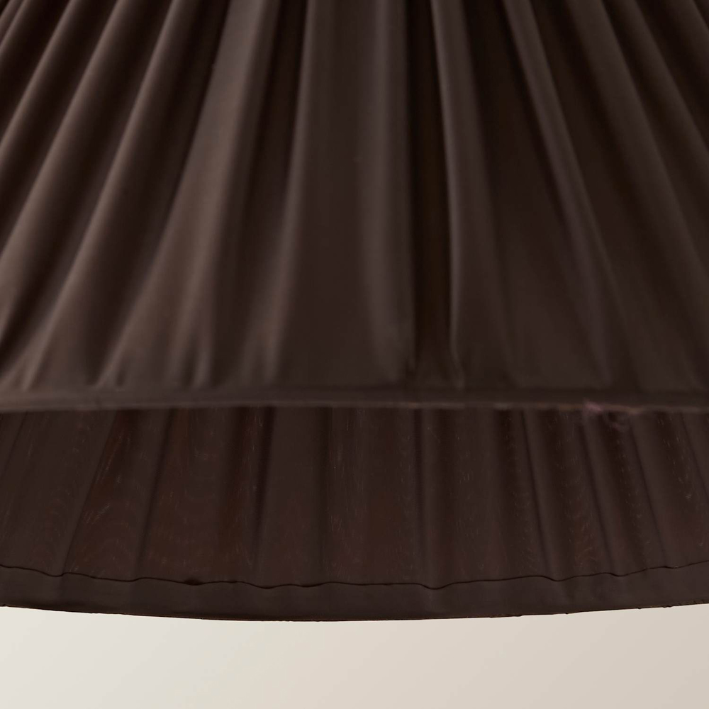 ValueLights Posie Brown Gathered Tapered Wave Easy Fit Pendant Lamp Shade 50cm Image 5