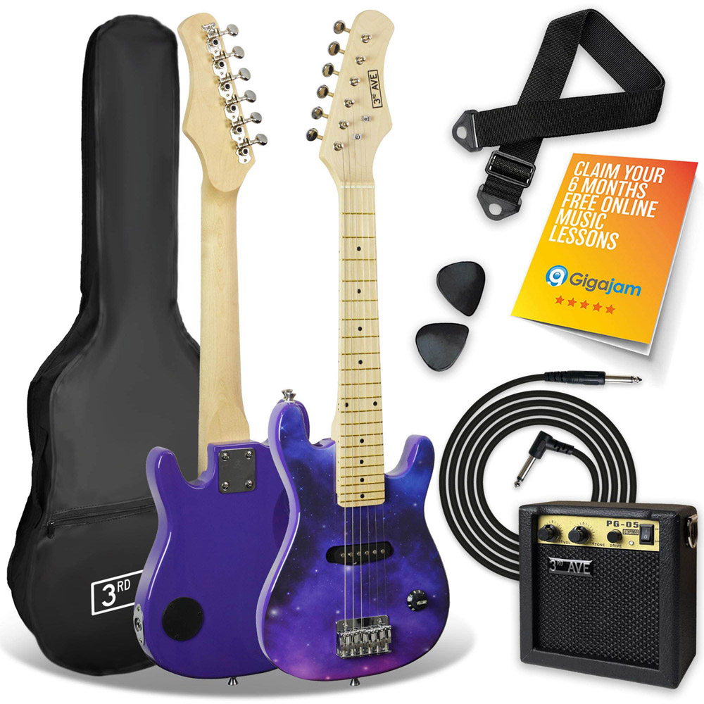 3rd Avenue Purple Galaxy Junior Electric Guitar Set Image 1