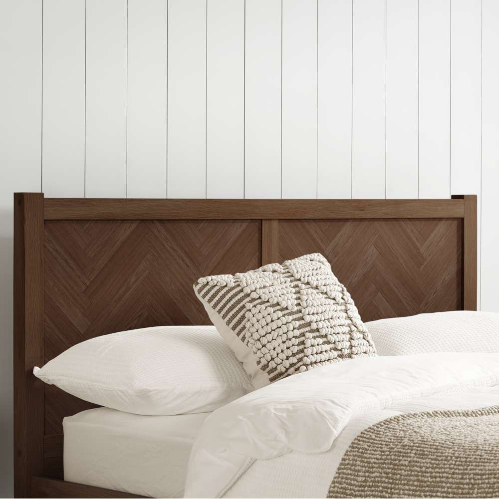 Herringford Double Walnut Chevron Bed Image 5