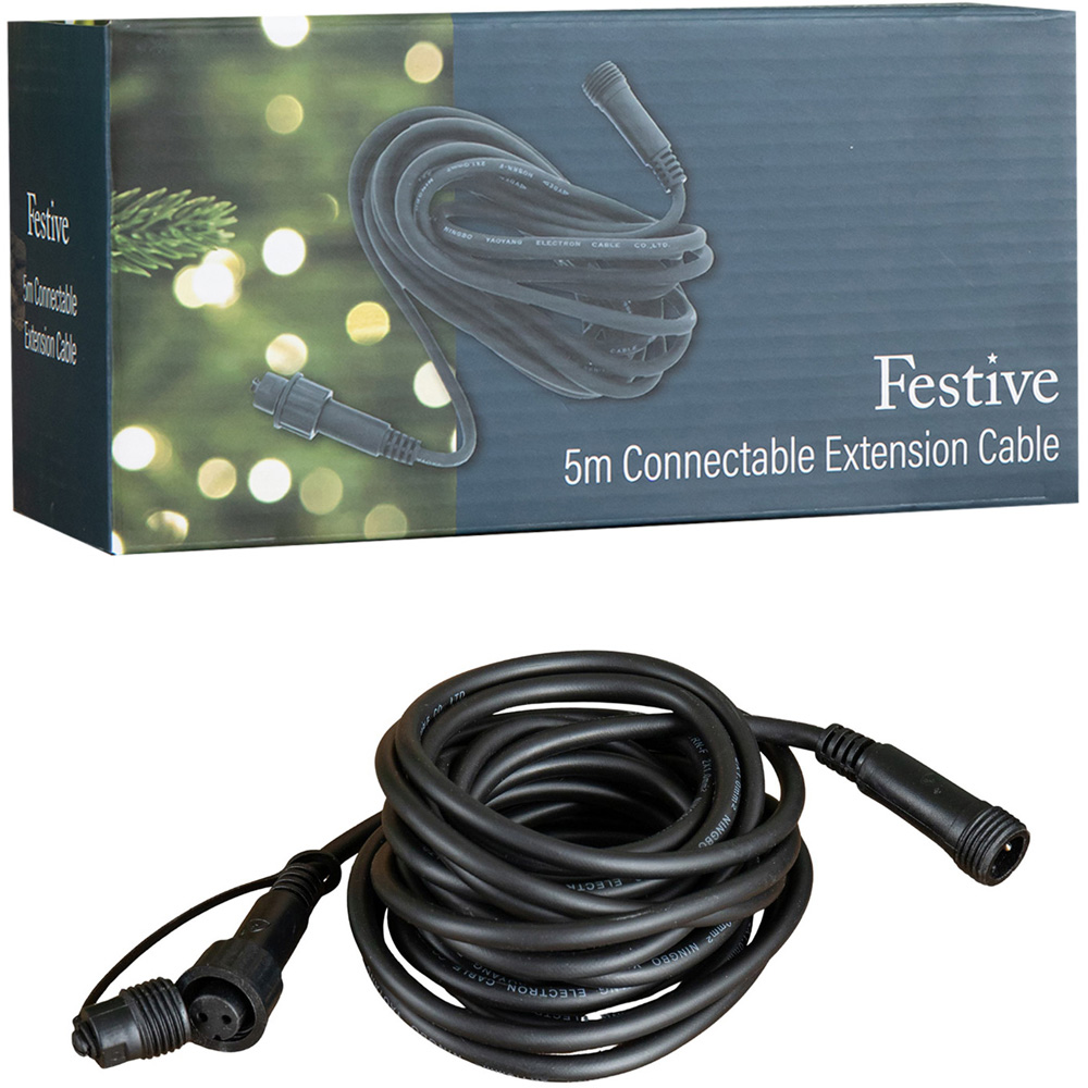 Samuel Alexander Black Christmas Light Connectable Max Extension Cable 5m Image 3