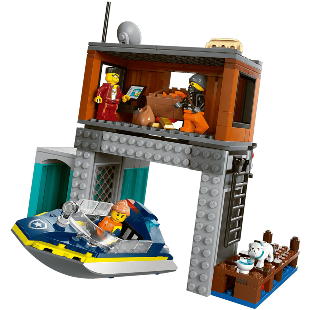 LEGO City 60417 Police Speedboat and Crooks Hideout Building Set 311 Piece Image 3