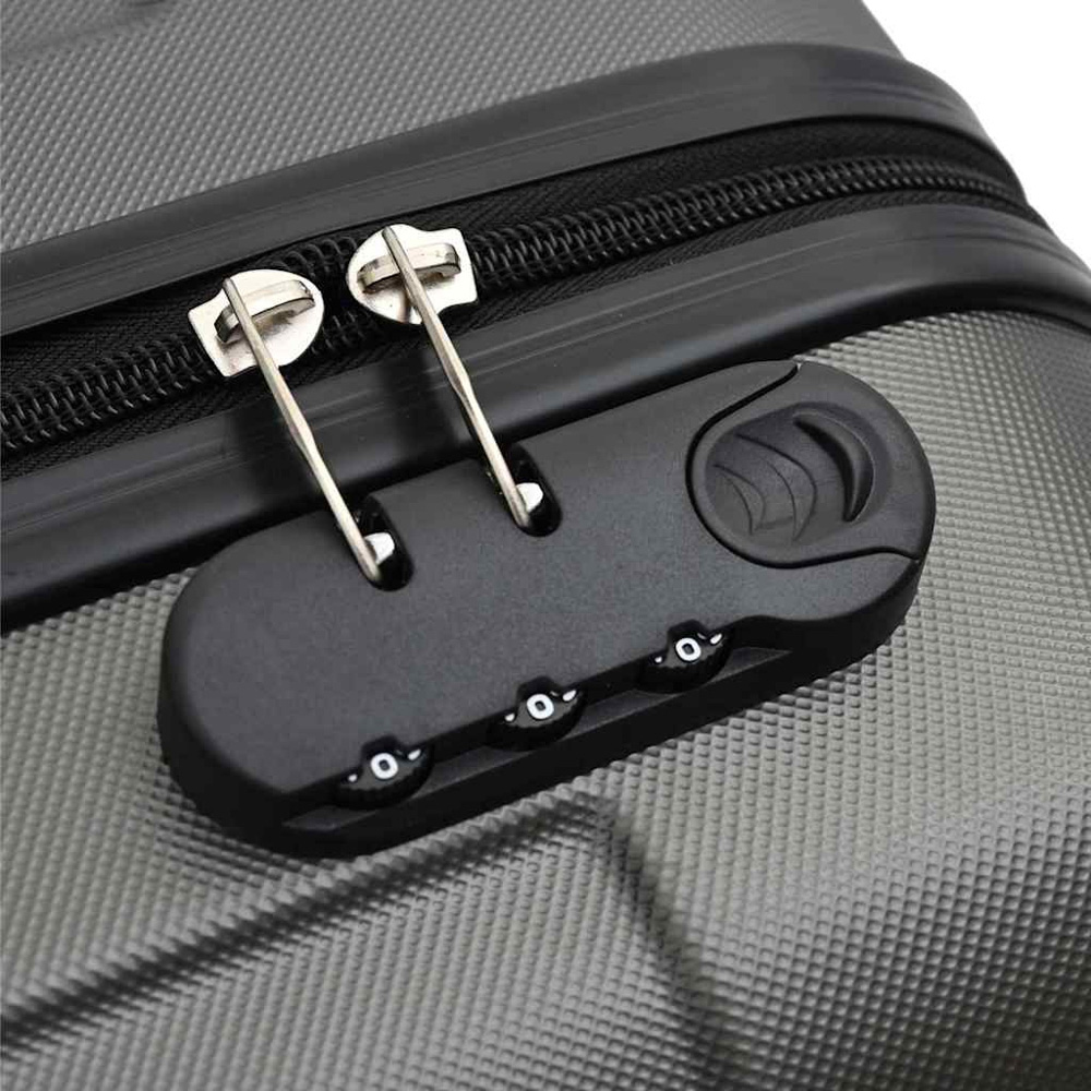 vidaXL Set of 3 Grey ABS Suitcases with Wheels Image 7