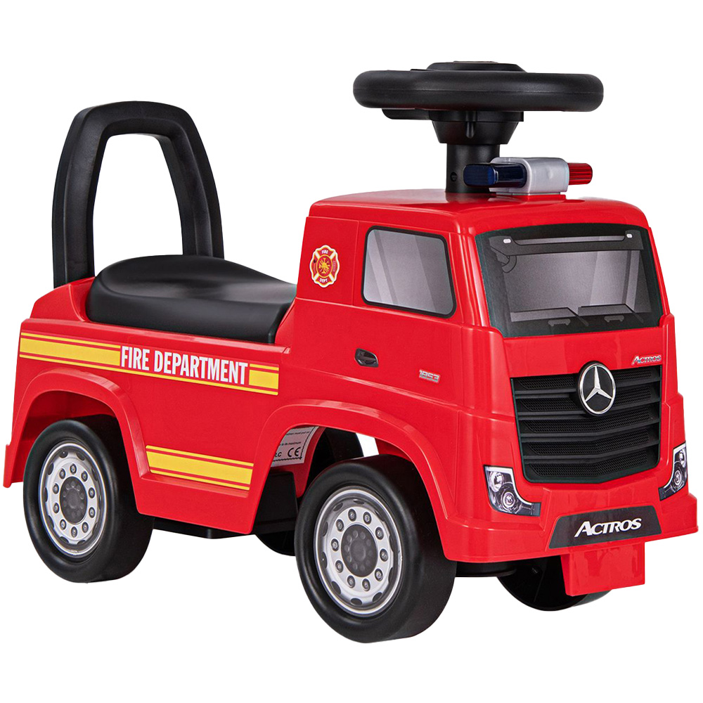 Costway Red Kids Licensed Mercedes-Benz Ride On Fire Truck Image 1