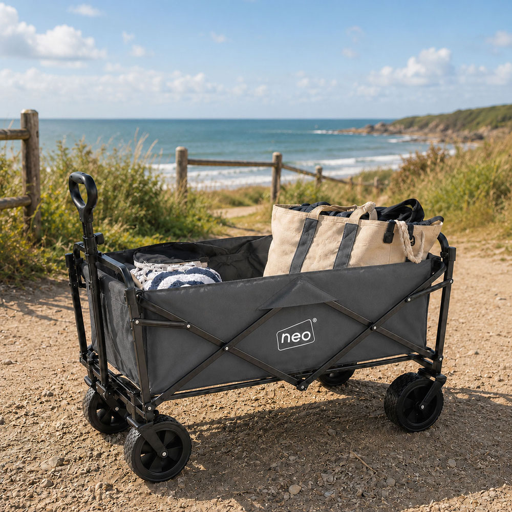 Neo Direct 140L Grey Heavy Duty Folding Garden Trolley Cart Image 5