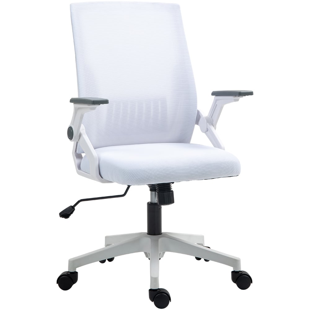 Portland White Mesh Office Chair with Lumbar Support and Wheels Image 2