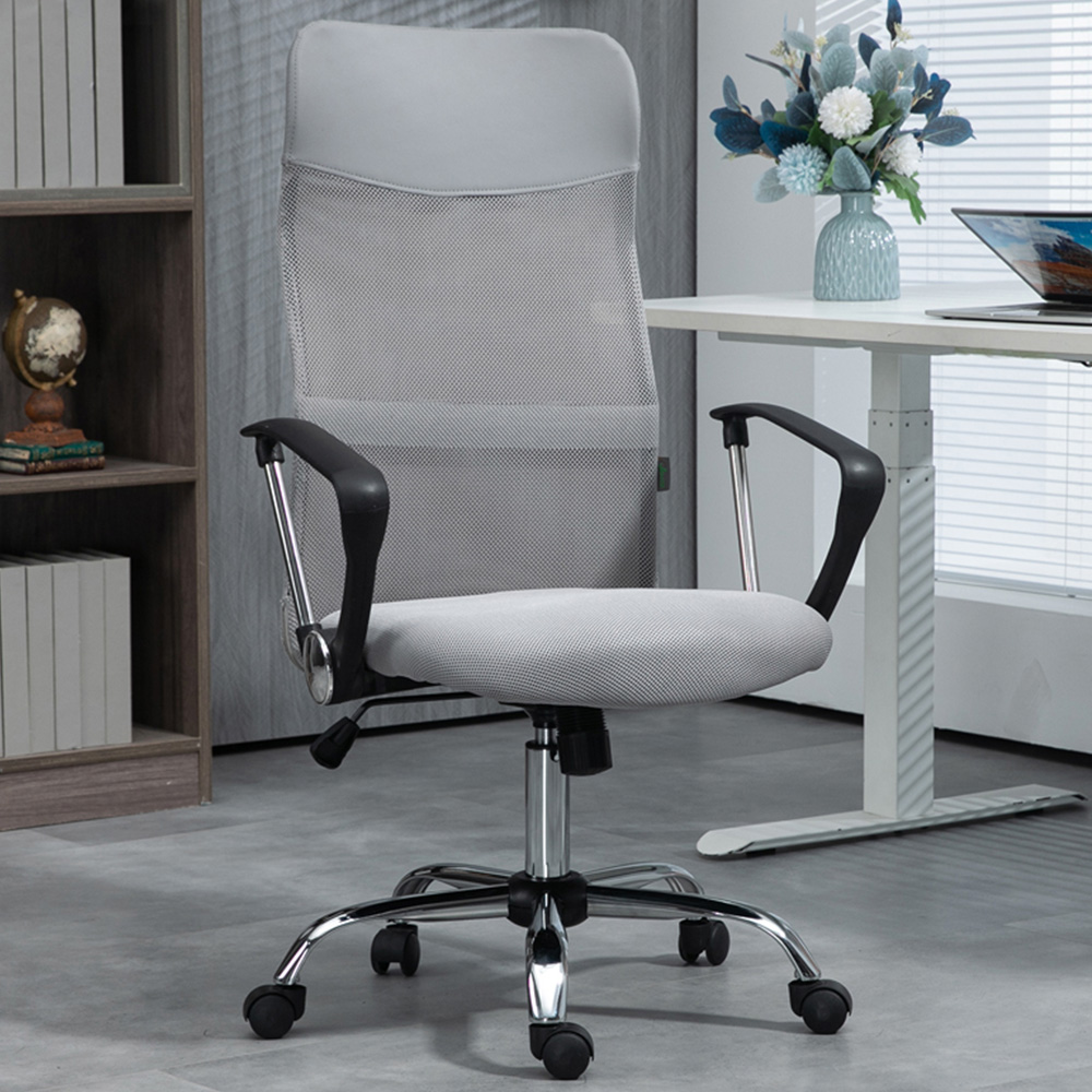 Portland Light Grey Mesh Office Chair Image 1
