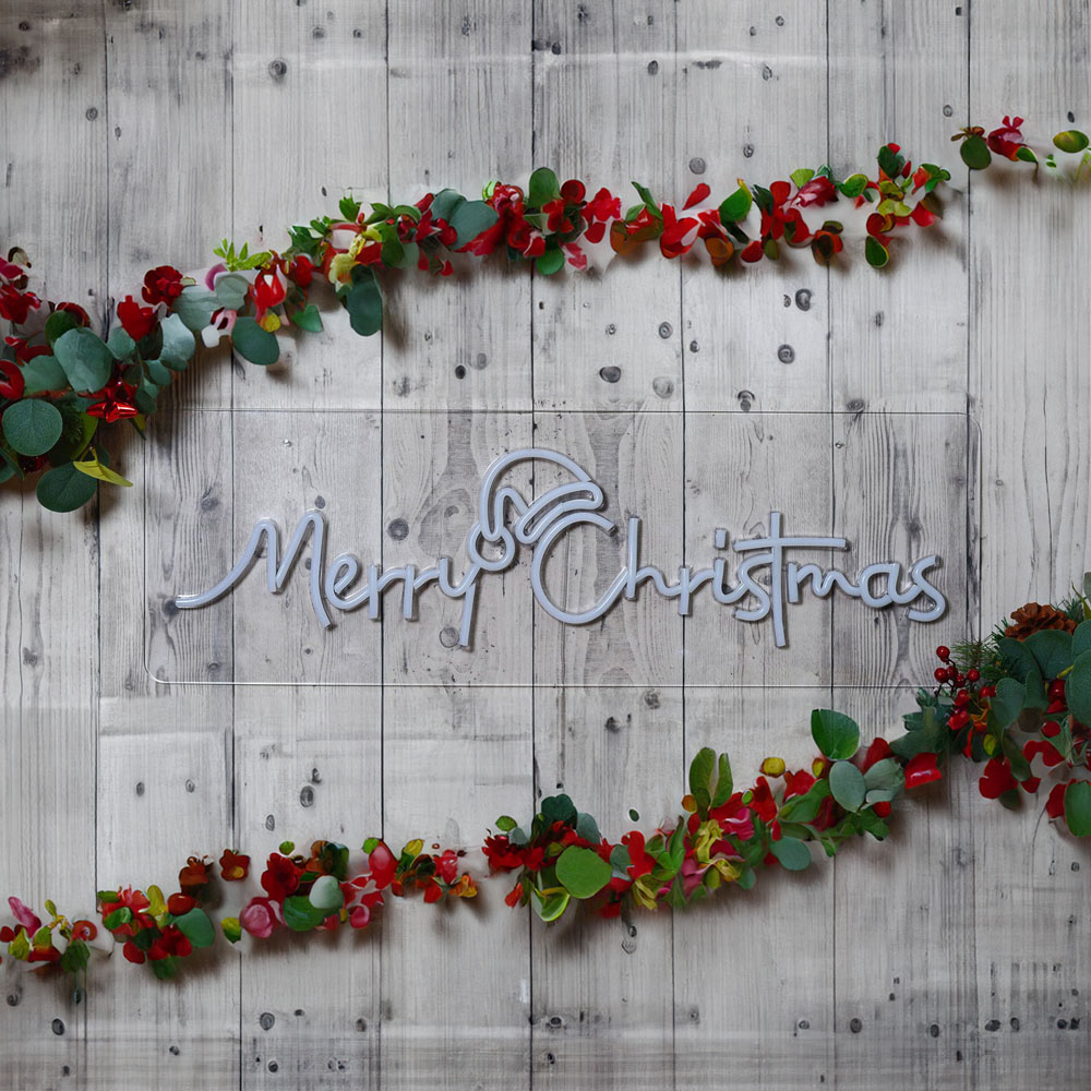Merry Christmas Santa Neon Sign - White Image 1