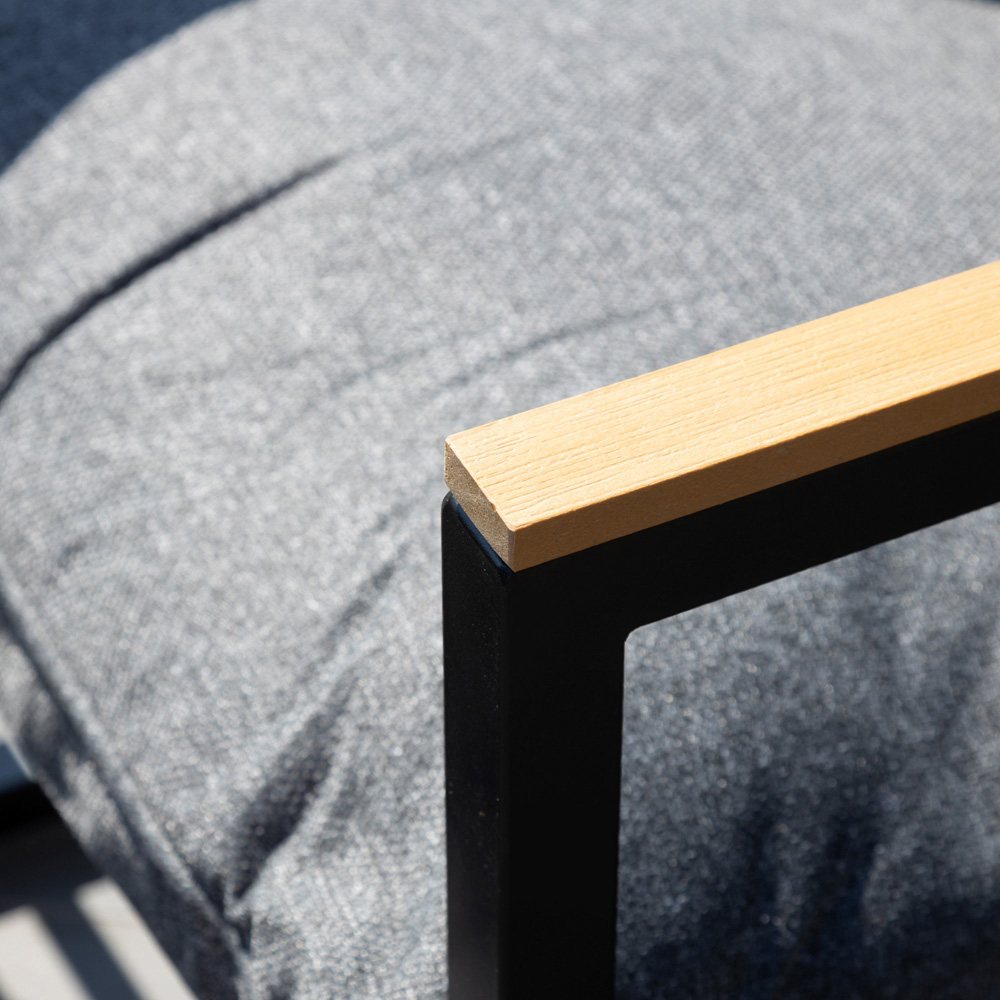 Artemis Home Bosque 2 Seater Black and Grey Garden Lounge Set with Cushion Image 2