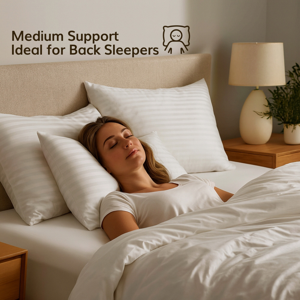 Opulent Home White Striped Soft-Medium Anti-Allergy Pillow 4 Pack Image 8