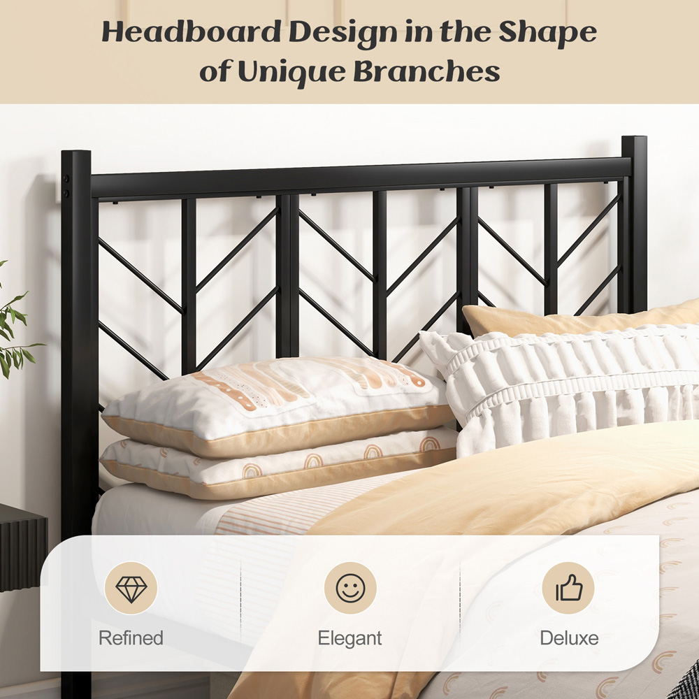 Costway Double Branch Shaped Headboard Platform Bed Frame Image 6
