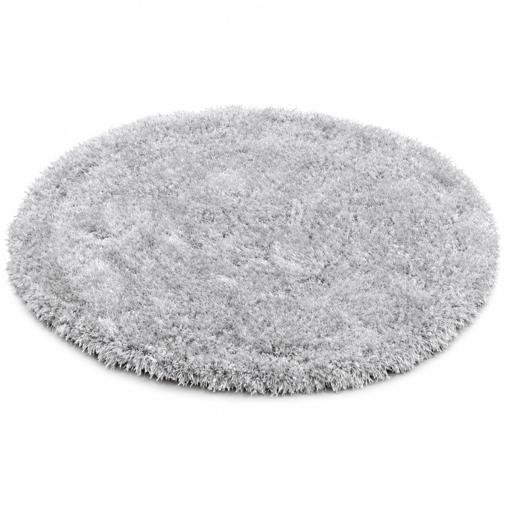 Portland Urco Boston Silver Plain Shaggy Rug 133 x 133cm Image 2