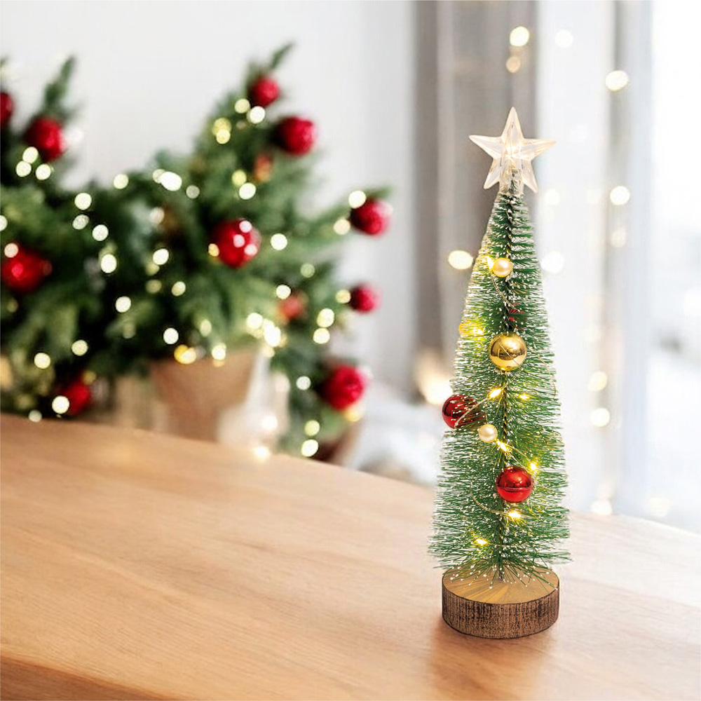 Xmas Haus Light Up Gold and Red Bauble Christmas Tree Image 2