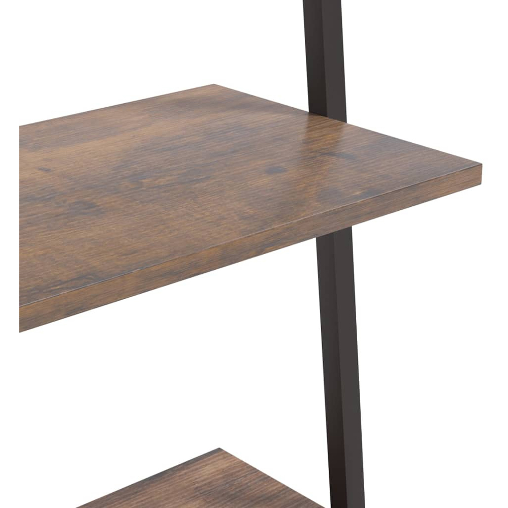 vidaXL 4-Tier Dark Brown and Black Tall Leaning Shelf Image 6
