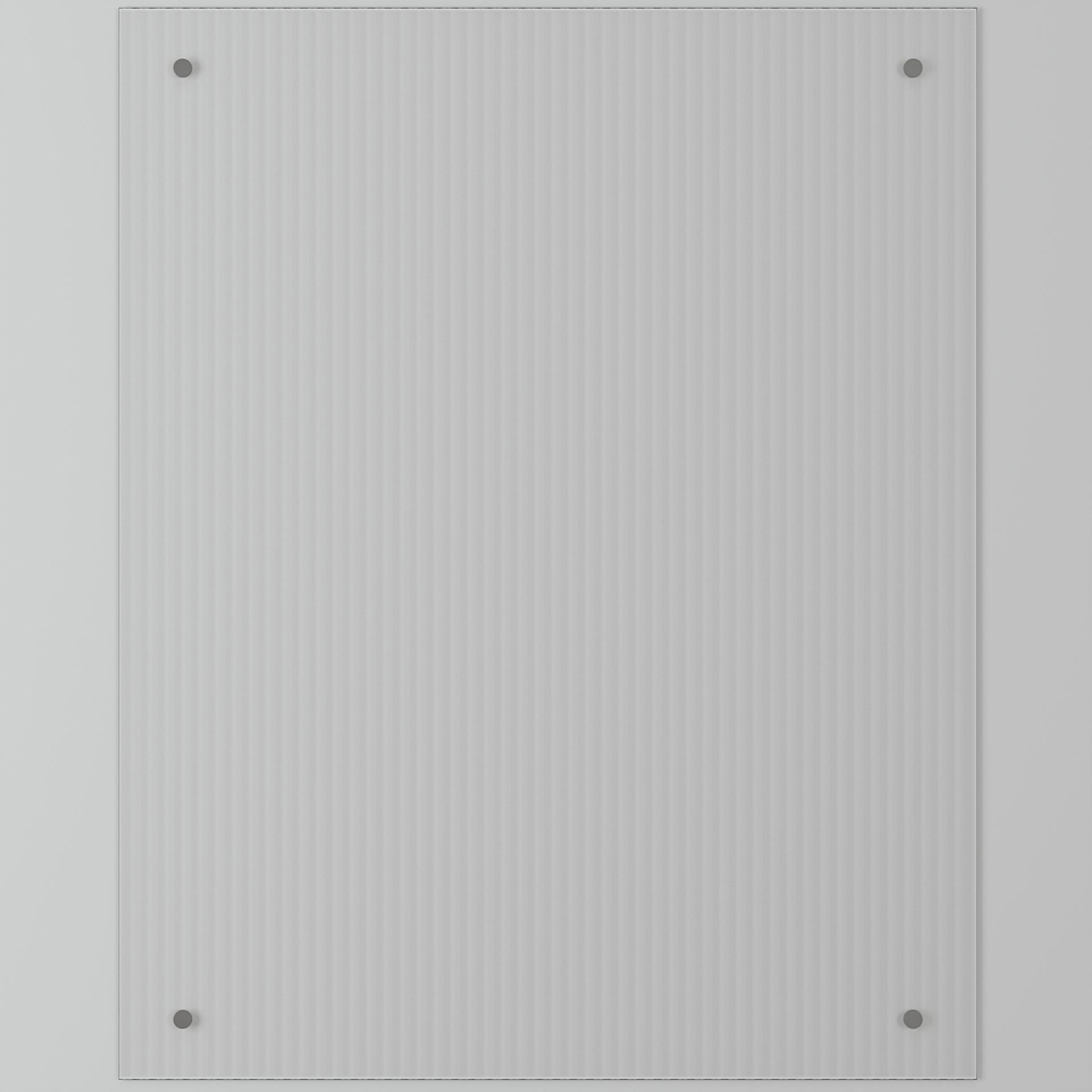 Fluted Clear Glass Kitchen Splashback with Satin Chrome Caps 600 x 750 x 4mm Image 2