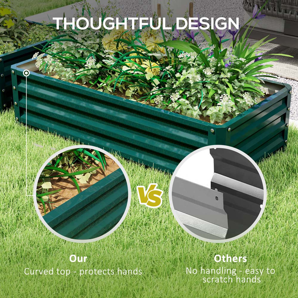 Outsunny Set of 2 Green Raised Garden Bed 30 x 60 x 120cm Image 5