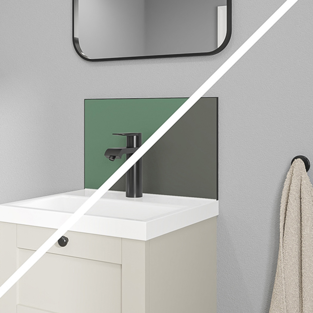 Wetwall Alloy Seafoam Green and Battleship Grey Splashback 400 x 250mm Image 1