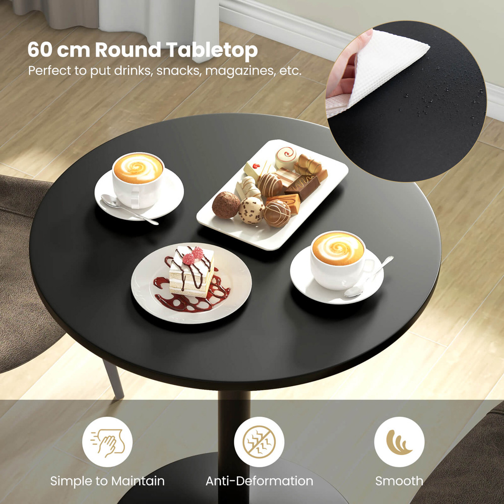 Costway 2 Seater Round Dining Table Black Image 5