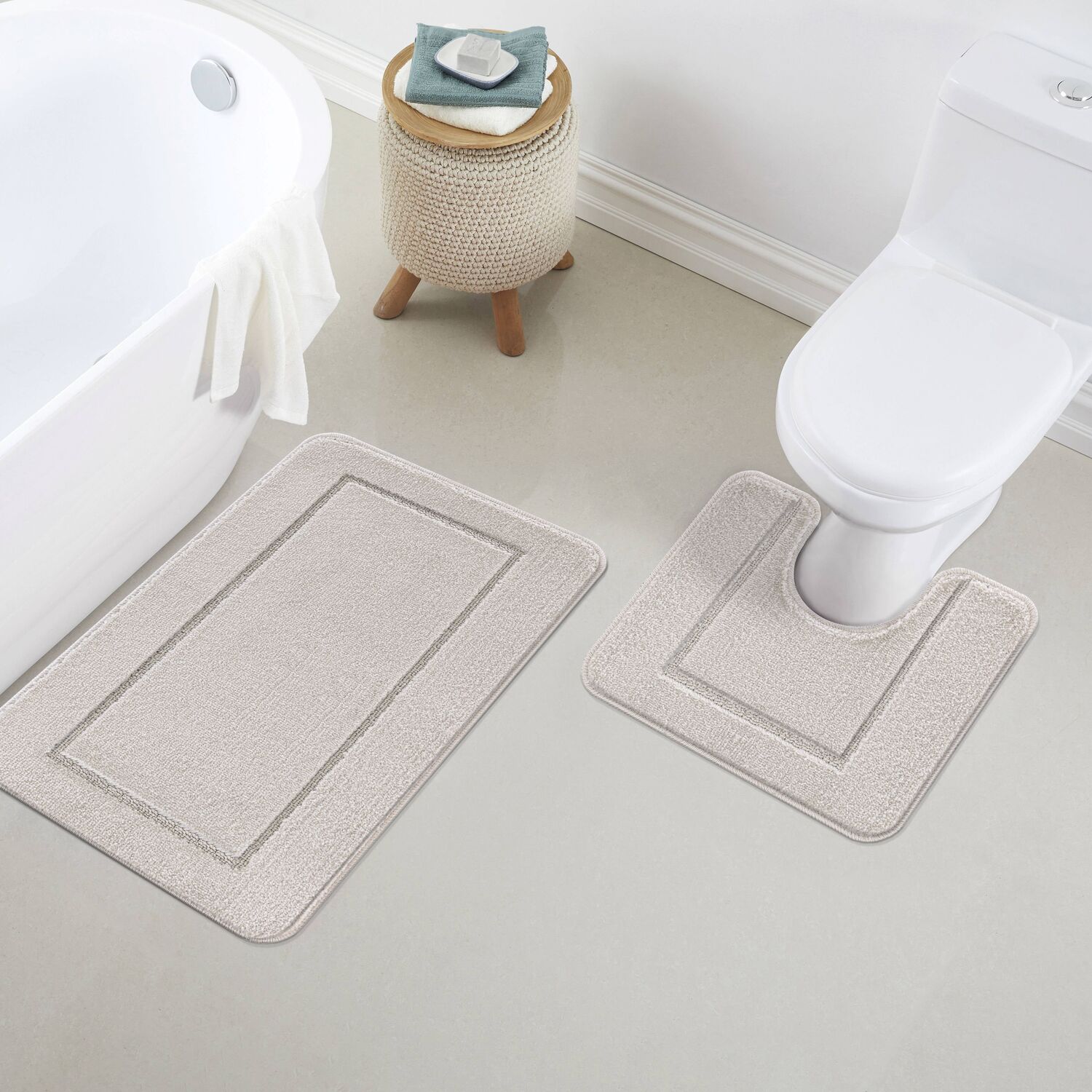 Chelsea 2 Piece Bath Mat Set - Silver Image 3