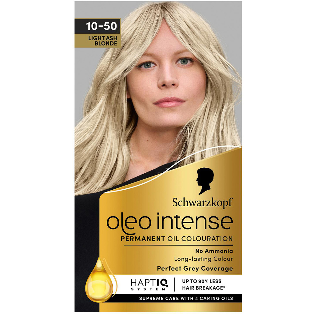 Schwarzkopf Oleo Intense 10-50 Ash Blonde Permanent Oil Colour Hair Dye 3 Pack Image 2