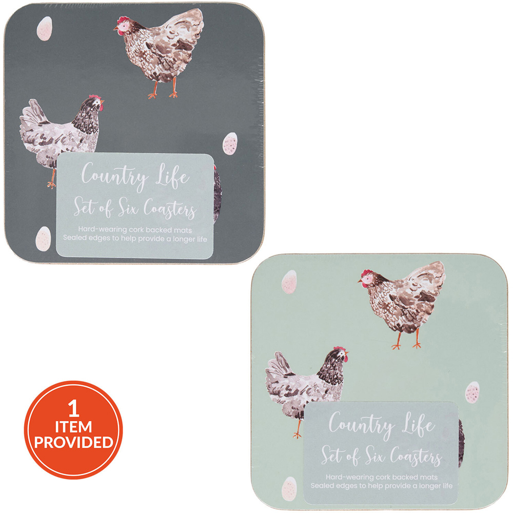 Pack of 6 Country Life Coasters Image 1