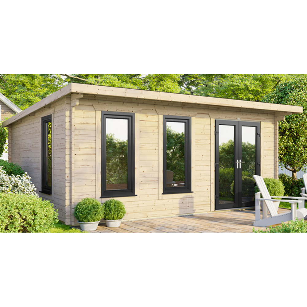 Power Sheds 18 x 14ft Right Double Door Pent Log Cabin Image 3
