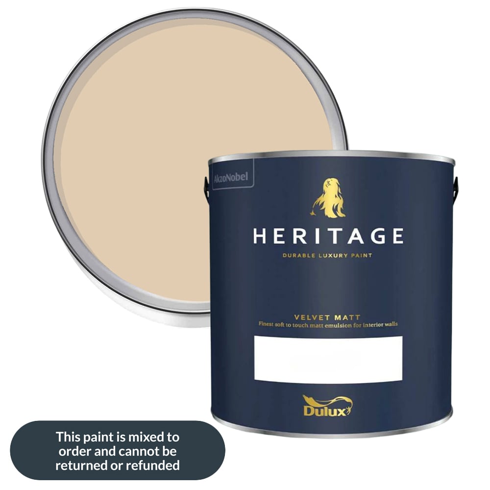 Dulux Heritage Walls and Ceilings Pearl Barley Velvet Matt Emulsion Paint 2.5L Image 1