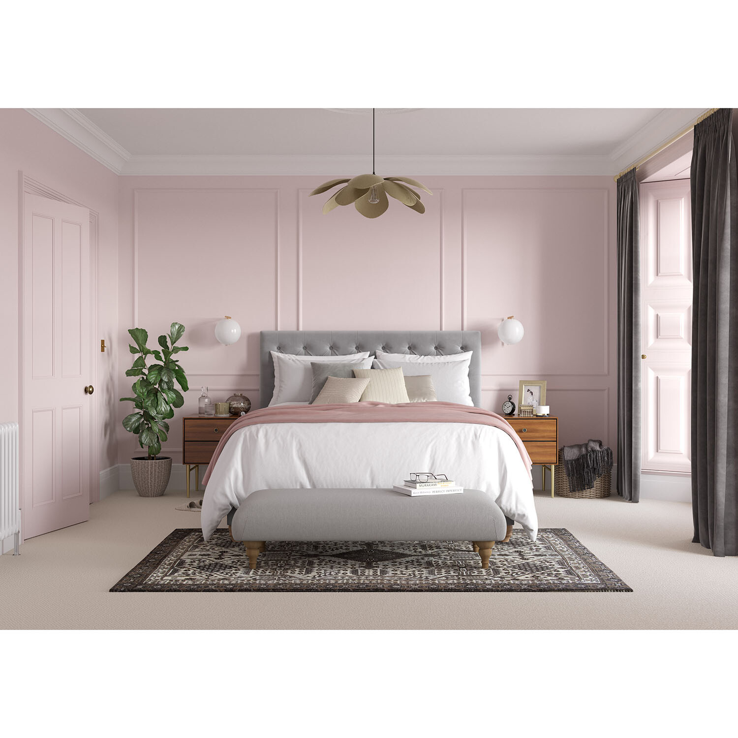 Dulux Heritage Walls and Ceilings Potters Pink Velvet Matt Emulsion Paint 2.5L Image 8