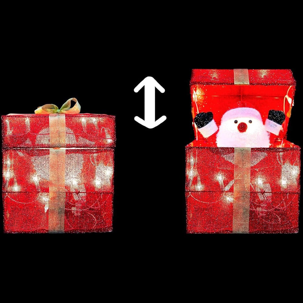 Shatchi LED Santa Pop Up Gift Box Christmas Decoration 30cm Image 3