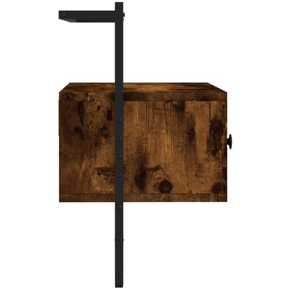 vidaXL 2 Drawer Smoked Oak and Black Wall Mounted TV Cabinet Image 5