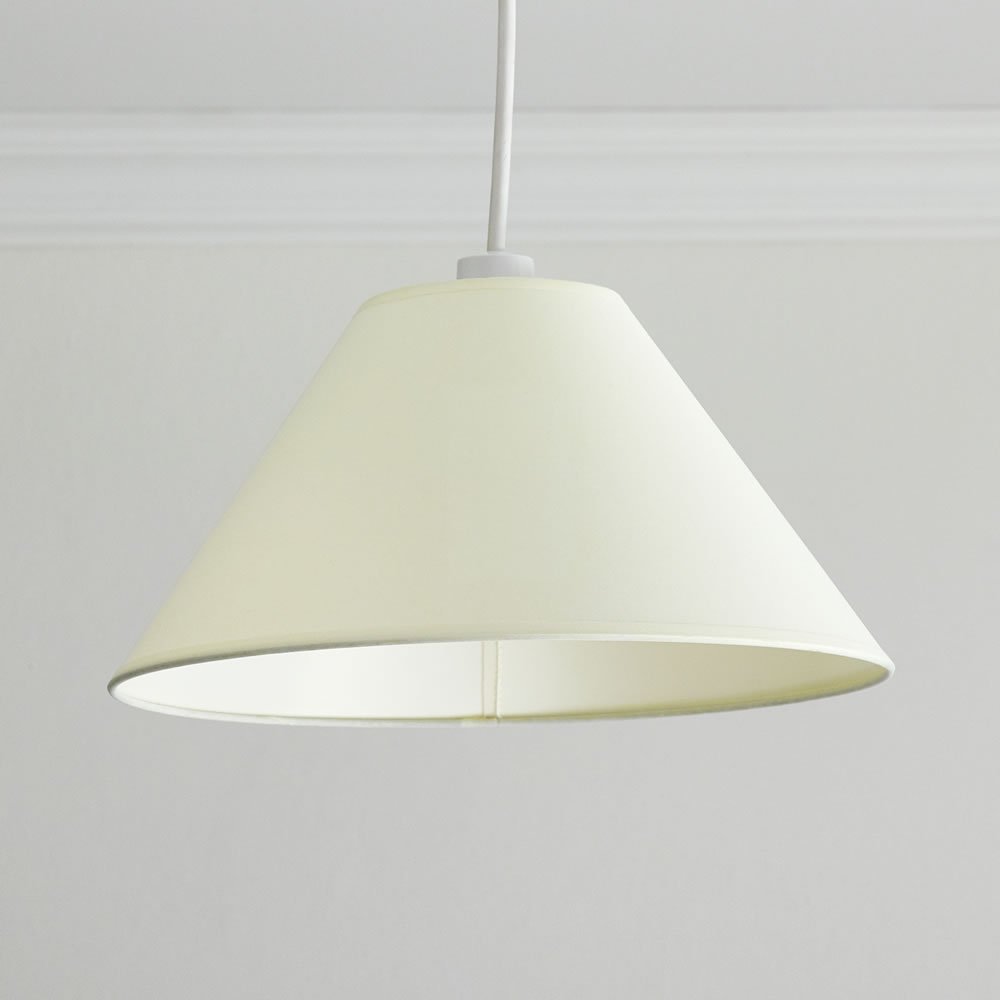 Wilko Tapered Cottonette Cream Light Shade  12in Image 2