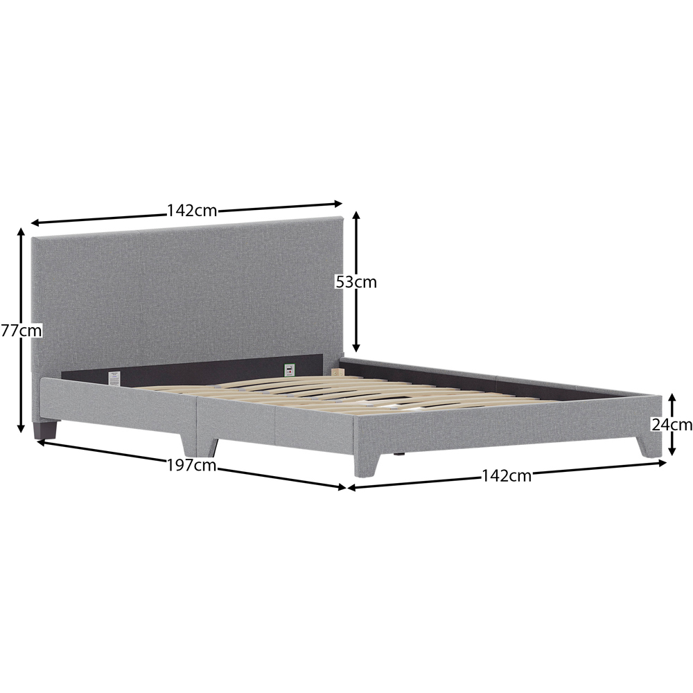 Vida Designs Victoria Double Light Grey Linen Bed Frame Image 8