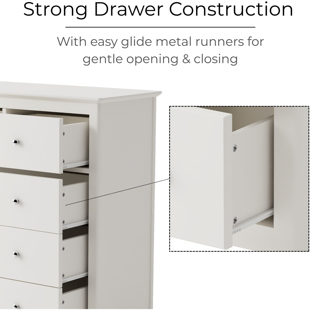 Core Products Nairn 5 Drawer White Chest of Drawers Image 4
