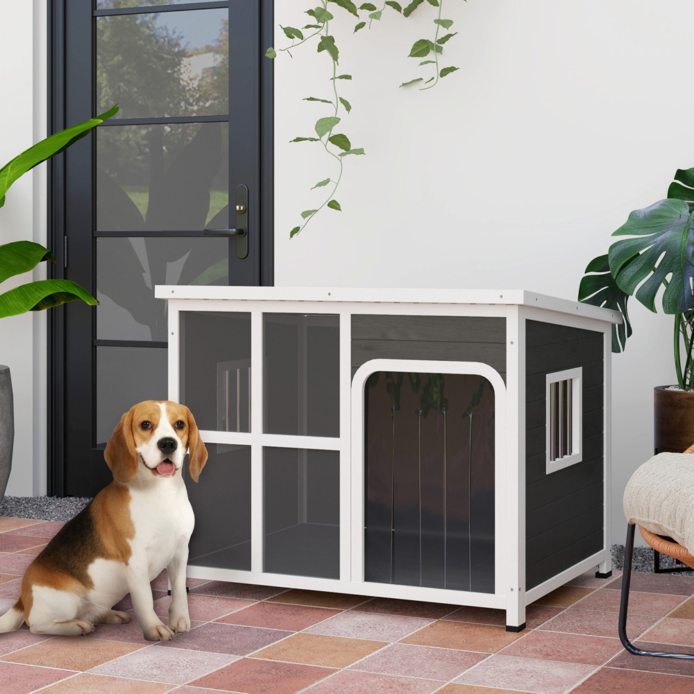 PawHut Wooden Outdoor Dog Kennel with Openable Top 103 x 77 x 83cm Image 2
