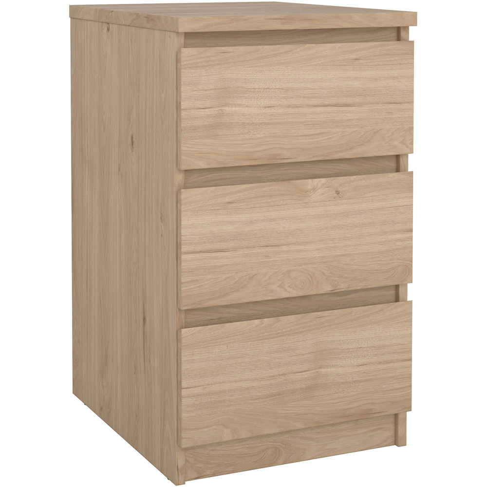 Florence 3 Drawer Jackson Hickory Oak Bedside Table Image 2